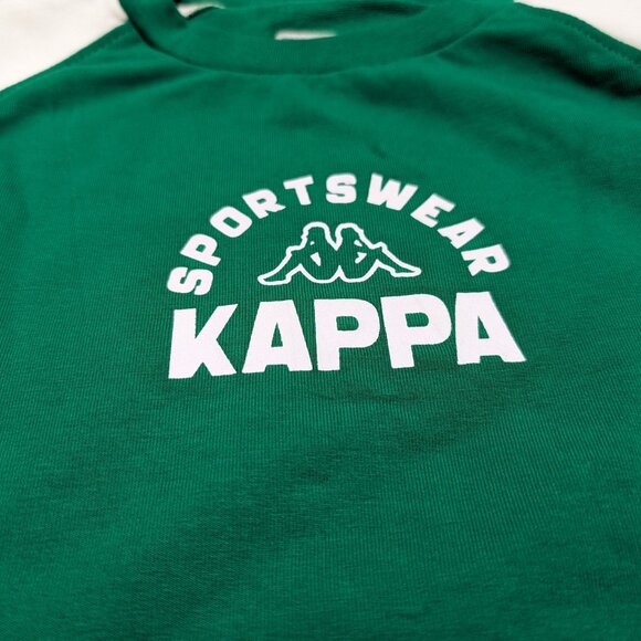 Kappa Unisex Crew Neck Green with White Pullover Loopknit  Sweatshirt NWOT - Picture 2 of 9